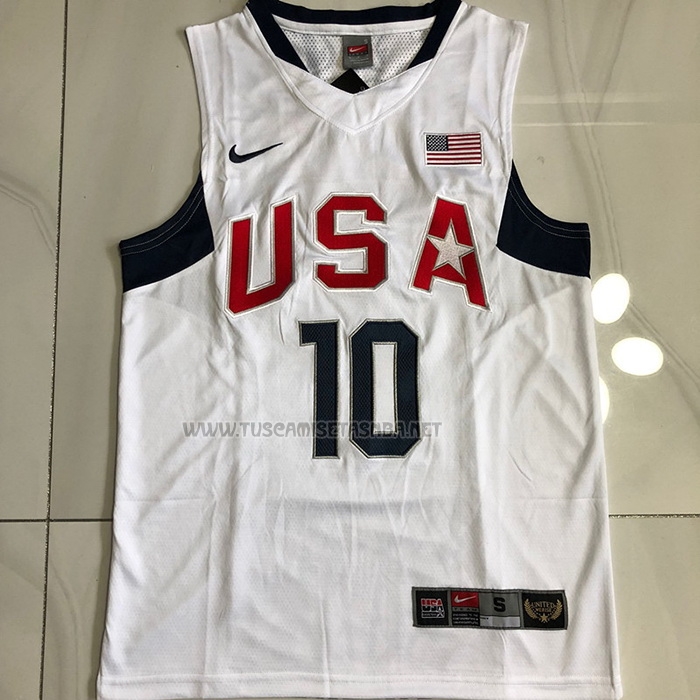 Camiseta Kobe Bryant NO 10 USA 2008 Blanco